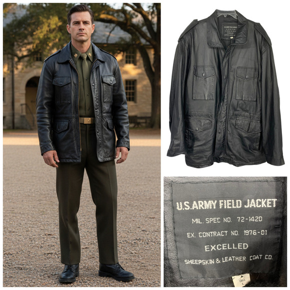 Excelled Other - Vintage 1970's Excelled U.S. Army Leather Field Jacket 72-1420 Sz LT Vietnam Era